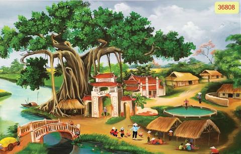 Hình ảnh Tranh dán tường đồng quê 3D khổ lớn 9